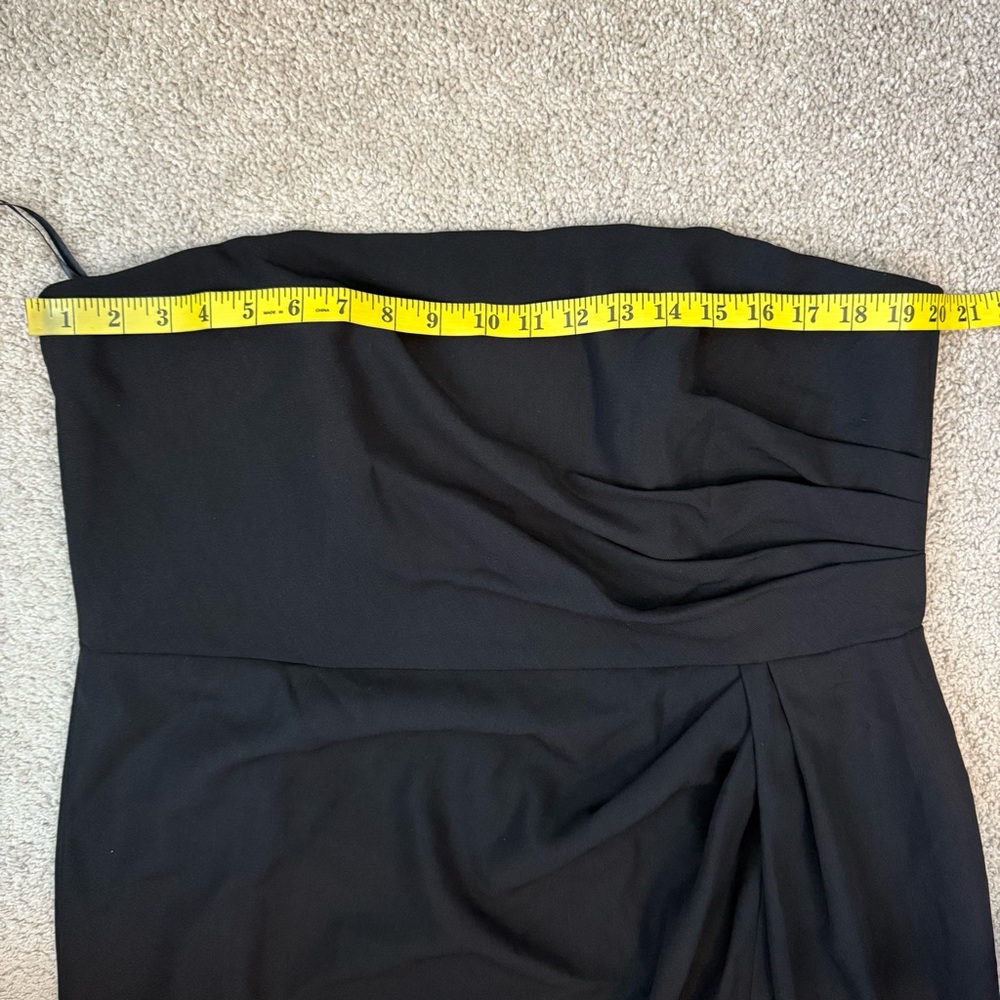 After Six Lissa 6873 Strapless Pleated Crepe Gown Black 20 - Picture 6 of 8